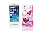 Kit Me Out USA IMD TPU Gel Case Screen Protector with Microfiber Cleaning Cloth for Apple iPhone 6 4.7 Inch Purple Hearts