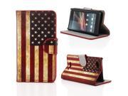 Kit Me Out USA PU Leather Printed Side Flip Screen Protector with Microfiber Cleaning Cloth for Sony Xperia M Red White Blue Stars And Stripes USA Flag