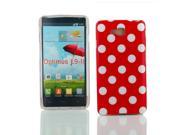 Kit Me Out USA IMD TPU Gel Case Screen Protector with MicroFibre Cleaning Cloth for LG Optimus L9 2 II Red White Polka Dots