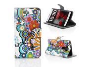 Kit Me Out USA PU Leather Printed Side Flip for LG G3 Multicolored Circles With Flowers