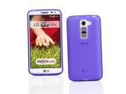 Kit Me Out USA TPU Gel Case Screen Protector with Microfiber Cleaning Cloth for LG G2 MINI Purple Frosted Pattern