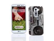 Kit Me Out USA IMD TPU Gel Case Screen Protector with Microfiber Cleaning Cloth for LG G2 MINI Multicolored Vintage Retro Stereo