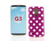 Kit Me Out USA IMD TPU Gel Case for LG G3 Purple White Polka Dots