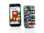 Kit Me Out USA IMD TPU Gel Case Screen Protector with Microfiber Cleaning Cloth for LG L90 Multicolored White Comic Captions