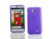 Kit Me Out USA TPU Gel Case for LG L70 Purple Frosted Pattern