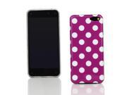 Kit Me Out USA IMD TPU Gel Case Screen Protector with Microfiber Cleaning Cloth for Amazon Fire Phone 2014 Purple White Polka Dots