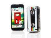 Kit Me Out USA IMD TPU Gel Case Screen Protector with Microfiber Cleaning Cloth for LG L90 Multicolored Vintage Retro Cassette