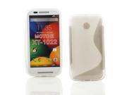 Kit Me Out USA TPU Gel Case Screen Protector with MicroFibre Cleaning Cloth for Motorola Moto E Clear S Line Wave