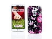 Kit Me Out USA IMD TPU Gel Case Screen Protector with Microfiber Cleaning Cloth for LG G2 MINI Black Pink Garden