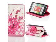 Kit Me Out USA PU Leather Printed Side Flip for LG L90 White Pink Blossom