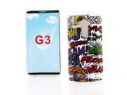 Kit Me Out USA IMD TPU Gel Case for LG G3 Multicolored White Comic Captions
