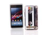 Kit Me Out USA IMD TPU Gel Case for Sony Xperia E1 Multicolored Vintage Retro Cassette