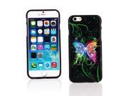Kit Me Out USA IMD TPU Gel Case Screen Protector with Microfiber Cleaning Cloth for Apple iPhone 6 4.7 Inch Black Graffiti Butterfly