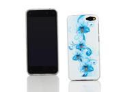 Kit Me Out USA IMD TPU Gel Case Screen Protector with Microfiber Cleaning Cloth for Amazon Fire Phone 2014 White Blue Floral
