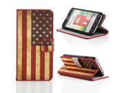 Kit Me Out USA PU Leather Printed Side Flip Screen Protector with Microfiber Cleaning Cloth for LG L90 Red White Blue Stars And Stripes USA Flag