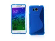 Kit Me Out USA TPU Gel Case for Samsung Galaxy Alpha G850F Blue S Line Wave