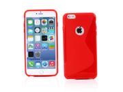 Kit Me Out USA TPU Gel Case for Apple iPhone 6 Plus 5.5 Inch Red S Line Wave
