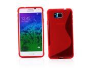 Kit Me Out USA TPU Gel Case for Samsung Galaxy Alpha G850F Red S Line Wave