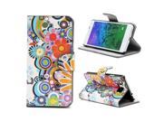 Kit Me Out USA PU Leather Printed Side Flip for Samsung Galaxy Alpha G850F Multicoloured Circles With Flowers