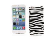 Kit Me Out US IMD TPU Gel Case Screen Protector with MicroFibre Cleaning Cloth for Apple iPhone 6 Plus 5.5 Inch Black White Zebra