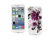 Kit Me Out US IMD TPU Gel Case for Apple iPhone 6 Plus 5.5 Inch Black White Purple Bloom