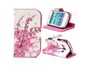 Kit Me Out USA PU Leather Printed Side Flip for Samsung Galaxy Fame White Pink Blossom