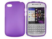 Kit Me Out USA TPU Gel Case Screen Protector with MicroFibre Cleaning Cloth for BlackBerry Q10 Purple Frosted Pattern