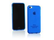 Kit Me Out USA TPU Gel Case Screen Protector with MicroFibre Cleaning Cloth for Apple iPhone 5C Blue Frosted Pattern