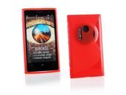Kit Me Out USA TPU Gel Case for Nokia Lumia 1020 Red S Line Wave Pattern