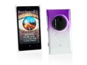 Kit Me Out USA Hard Clip on Case for Nokia Lumia 1020 Purple Clear Transparent Raindrops Water Effect