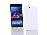 Kit Me Out USA TPU Gel Case Screen Protector with MicroFibre Cleaning Cloth for Sony Xperia Z Ultra White S Line Wave Pattern
