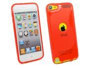 Kit Me Out USA TPU Gel Case for Apple iPod Touch 5 5th Generation Red Wave Pattern