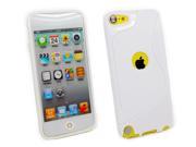 Kit Me Out USA TPU Gel Case Screen Protector with MicroFibre Cleaning Cloth for Apple iPod Touch 5 5th Generation White Wave Pattern