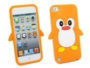 Kit Me Out USA Silicon Skin for Apple iPod Touch 5 5th Generation Orange White Cute Penguin Design