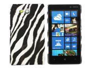 Kit Me Out USA Hard Clip on Case for Nokia Lumia 820 Black White Vertical Zebra