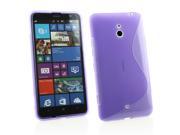 Kit Me Out USA TPU Gel Case for Nokia Lumia 1320 Purple S Line Wave Pattern