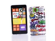 Kit Me Out USA IMD TPU Gel Case for Nokia Lumia 625 Multicoloured White Comic Captions