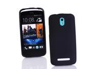 Kit Me Out USA TPU Gel Case for HTC Desire 500 Black Frosted Pattern