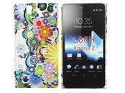 Kit Me Out USA Hard Clip on Case for Sony Xperia Z Multicoloured Circles With Flowers