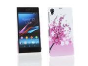 Kit Me Out USA Hard Clip on Case for Sony Xperia Z1 White Pink Blossom