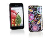 Kit Me Out USA IMD TPU Gel Case for LG Optimus L7 2 Dual P715 Multicoloured Black Retro Mayhem