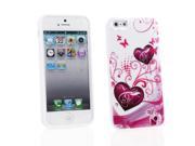 Kit Me Out USA IMD TPU Gel Case for Apple iPhone 5 5G 5S Purple Hearts