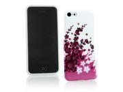 Kit Me Out USA IMD TPU Gel Case Screen Protector with MicroFibre Cleaning Cloth for Apple iPhone 5C White Pink Blossom