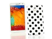 Kit Me Out USA IMD TPU Gel Case for Samsung Galaxy Note 3 White Black Polka Dots