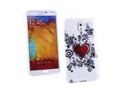 Kit Me Out USA IMD TPU Gel Case Screen Protector with MicroFibre Cleaning Cloth for Samsung Galaxy Note 3 White Red Black Tattoo Heart