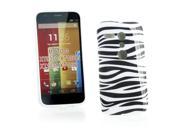 Kit Me Out USA IMD TPU Gel Case for Motorola Moto G Black White Zebra