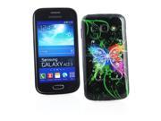 Kit Me Out USA IMD TPU Gel Case Screen Protector with MicroFibre Cleaning Cloth for Samsung Galaxy Ace 3 S7272 Black Graffiti Butterfly