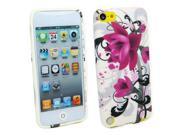 Kit Me Out USA TPU Gel Case for Apple iPod Touch 5 5th Generation Purple Bloom