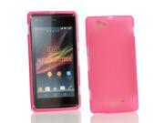 Kit Me Out USA TPU Gel Case for Sony Xperia M Pink Frosted Pattern