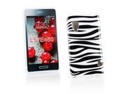 Kit Me Out USA IMD TPU Gel Case for LG Optimus L5 2 E460 Black White Zebra
